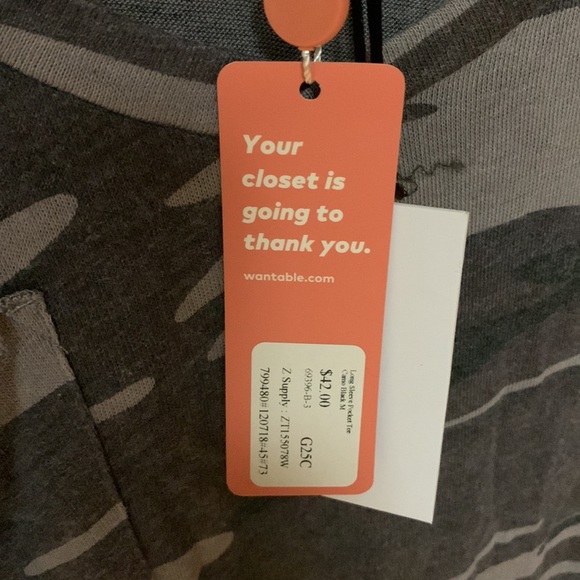 Z Supply Medium Casual Camo top new with tags - Picture 3 of 6